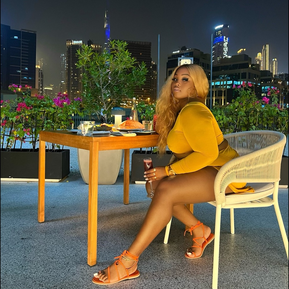 2pc mustard skirt set